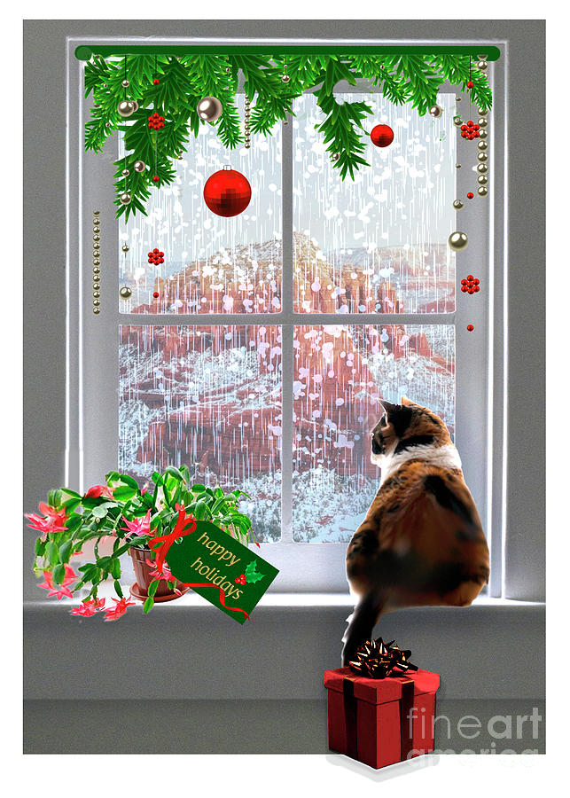 Sedona Christmas Lookout Digital Art by Deb Nakano
