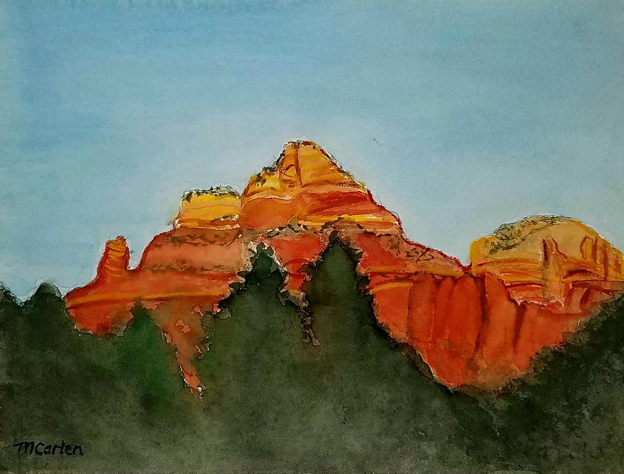 Sedona Golden Hour Painting by M Carlen