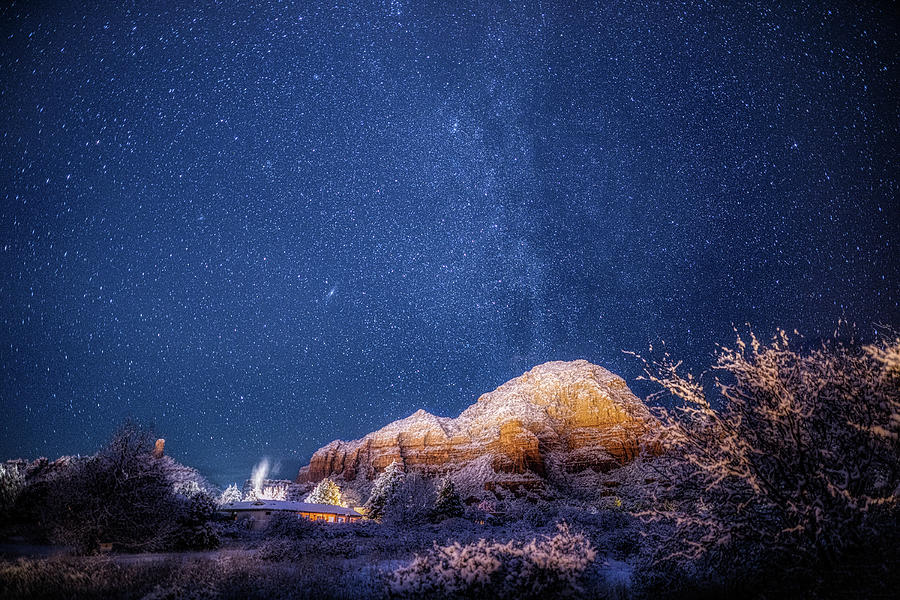 Sedona New Year Snow Stars Photograph by Nana Suzuki Fine Art America