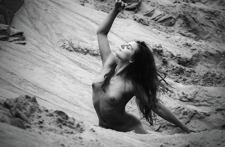 Seduction In Dunes Monochrome 1 Photograph by Vitaly Vachrushev