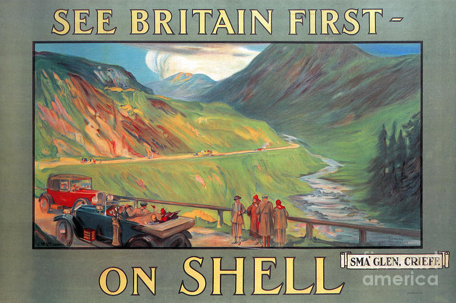 See Britain First on Shell 1925 Poster Painting by D C Fouqueray