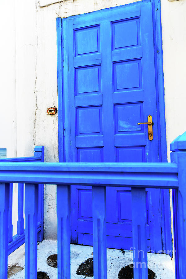 Seeing Blue in Mykonos Town Greece Photograph by John Rizzuto