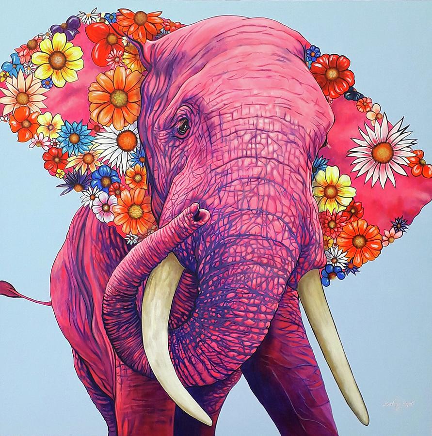 Seeing Pink Elephants Painting by Kathryn Lyall - Fine Art America