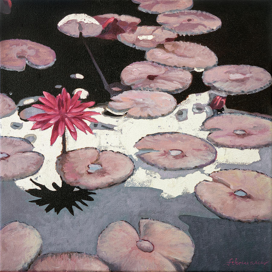 Seerosen, Blumen Painting by Uwe Fehrmann