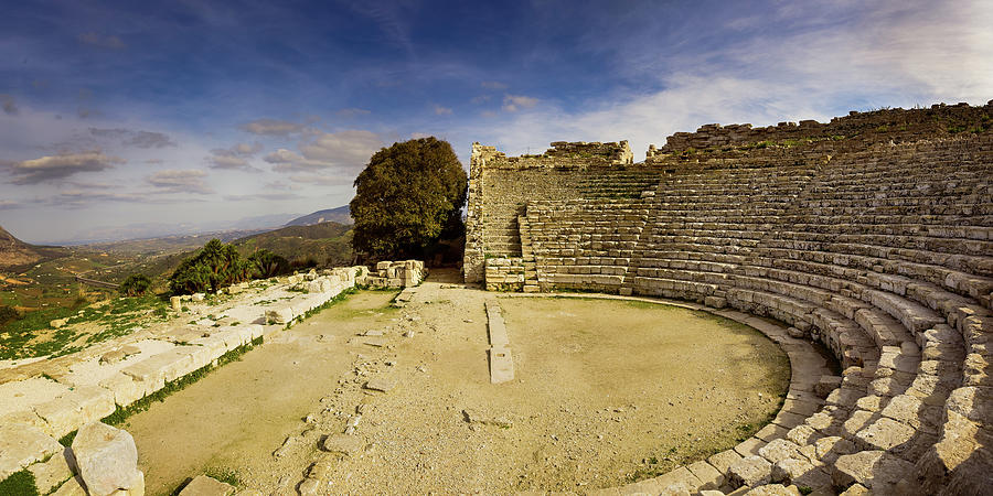 Segesta Amphitheatre Panorama Photograph
