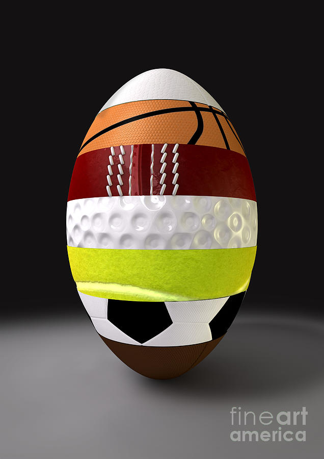 Segmented Sports Ball Digital Art