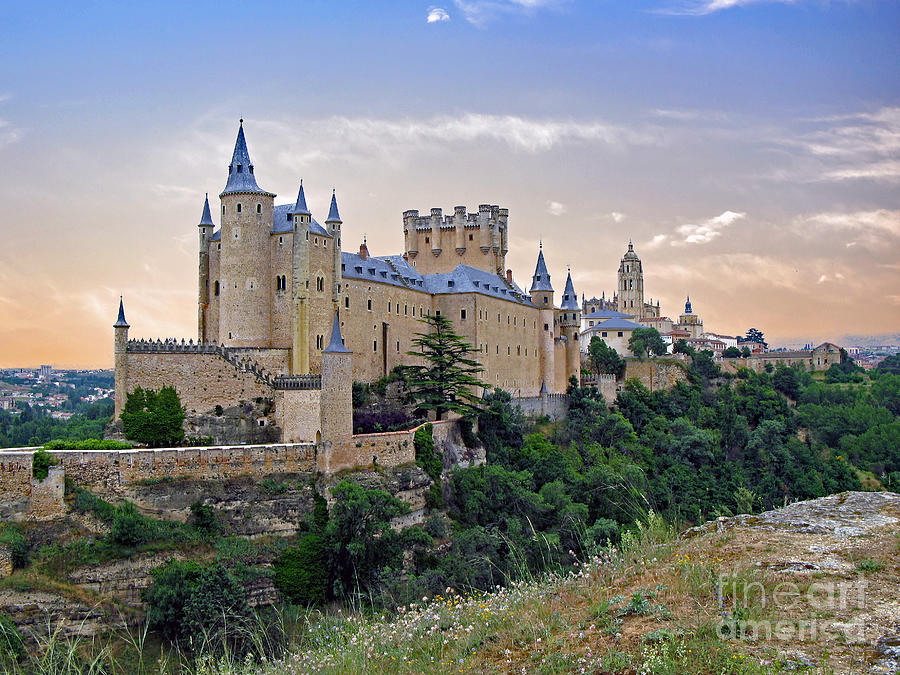 Segovia - Alcazar with Cathedral Background Photograph by Nieves Nitta