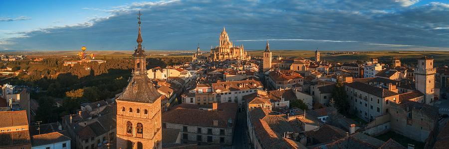 Segovia Cathedral aerial panorama view  Photograph by Songquan Deng