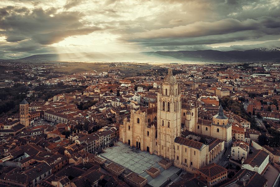 Segovia Cathedral aerial view  Photograph by Songquan Deng