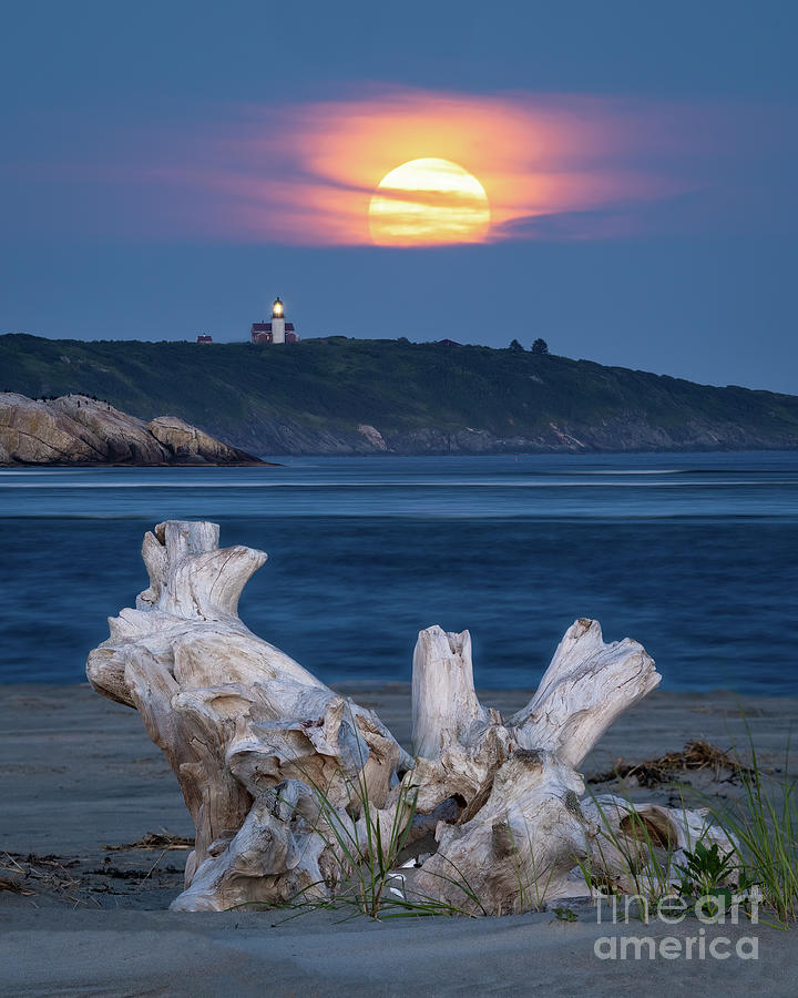 Seguin Island Moon Photograph by Benjamin Williamson