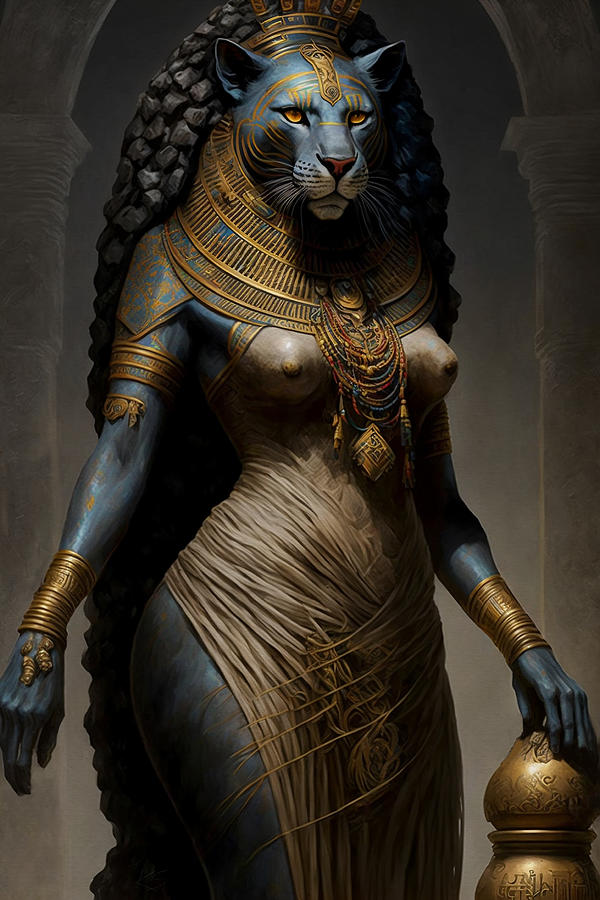 Sekhmet - Goddess of War and Healing Painting by Kai Saarto
