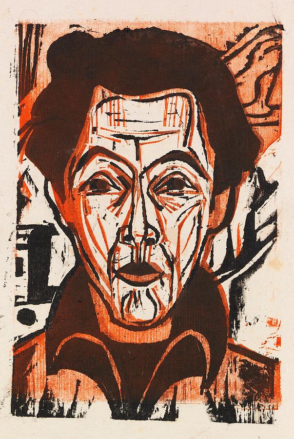 Selbstportrait art Drawing by Ernst Ludwig Kirchner German - Fine Art ...