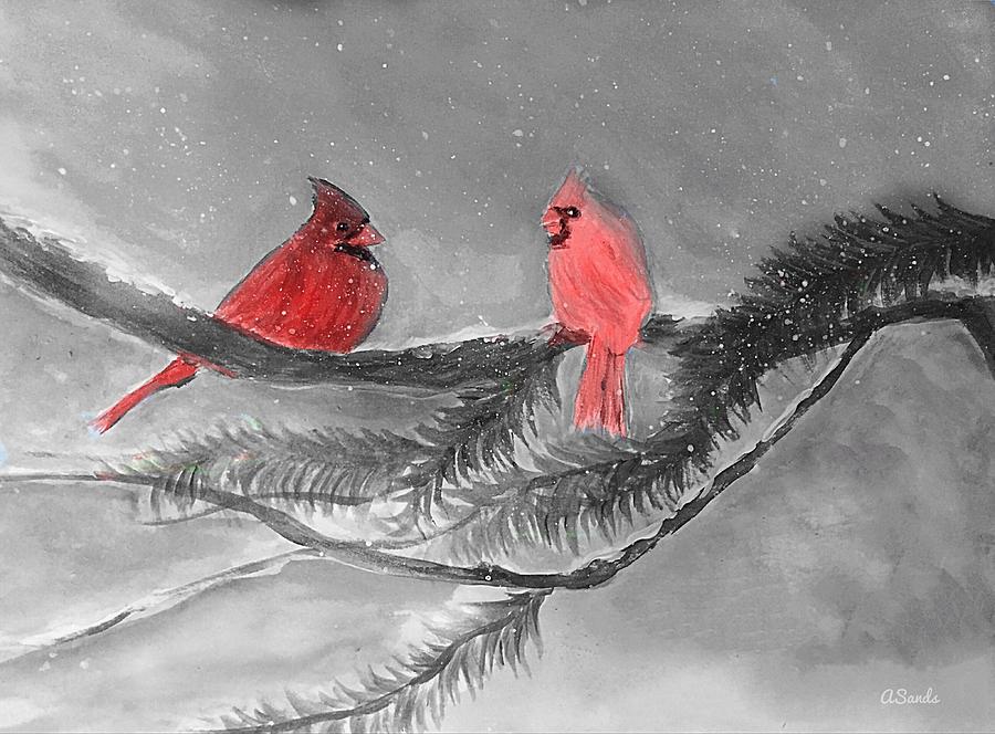 Selective Cardinals  Digital Art by Anne Sands