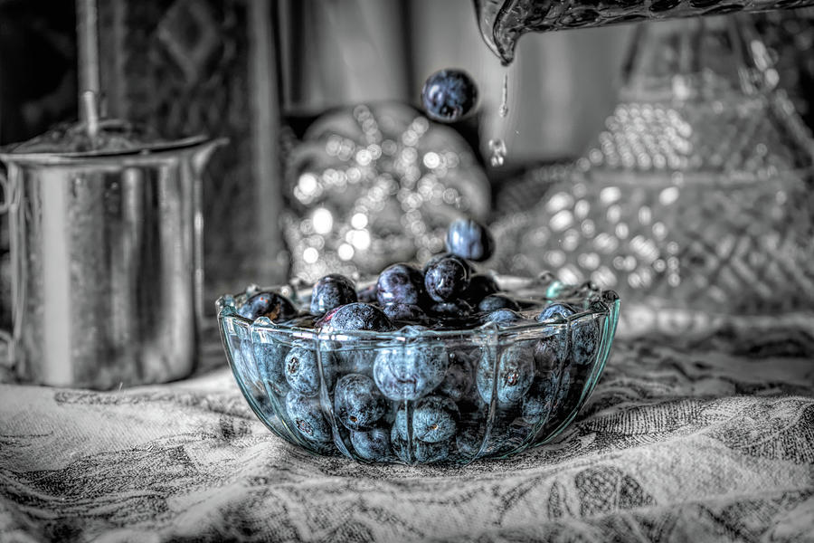 Selective Color Blueberry Photograph by Sharon Popek