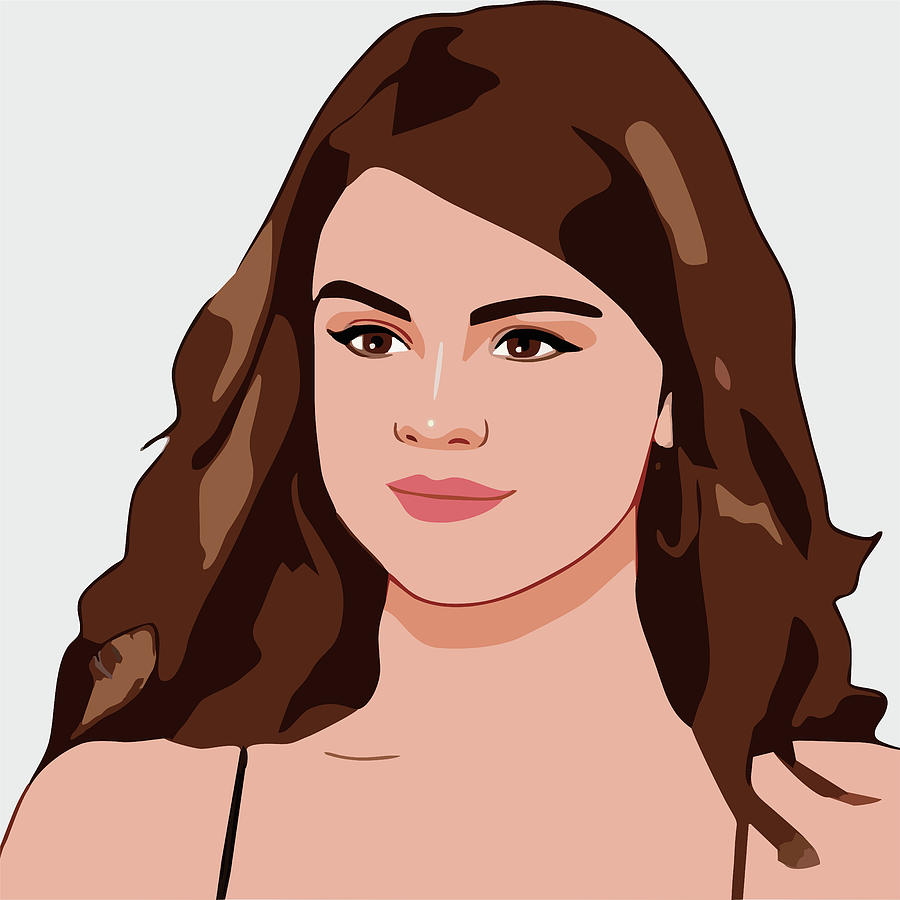 Selena Gomez Cartoon Portrait 1 Digital Art by Ahmad Nusyirwan - Pixels