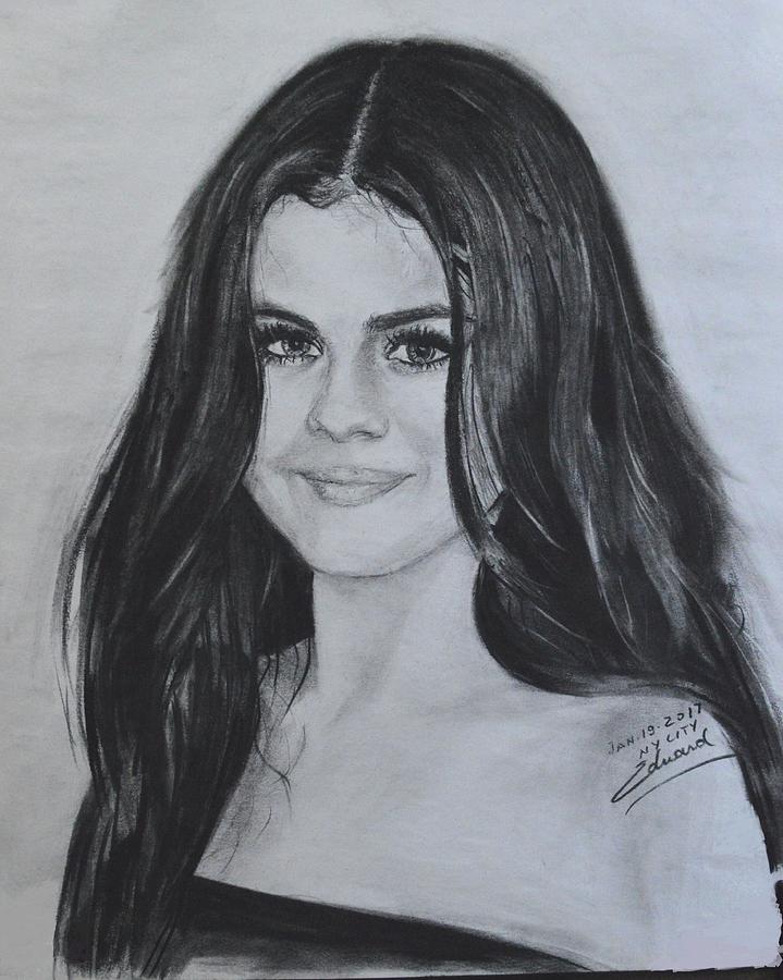 Selena Gomez Drawing by Eduard Zenuni