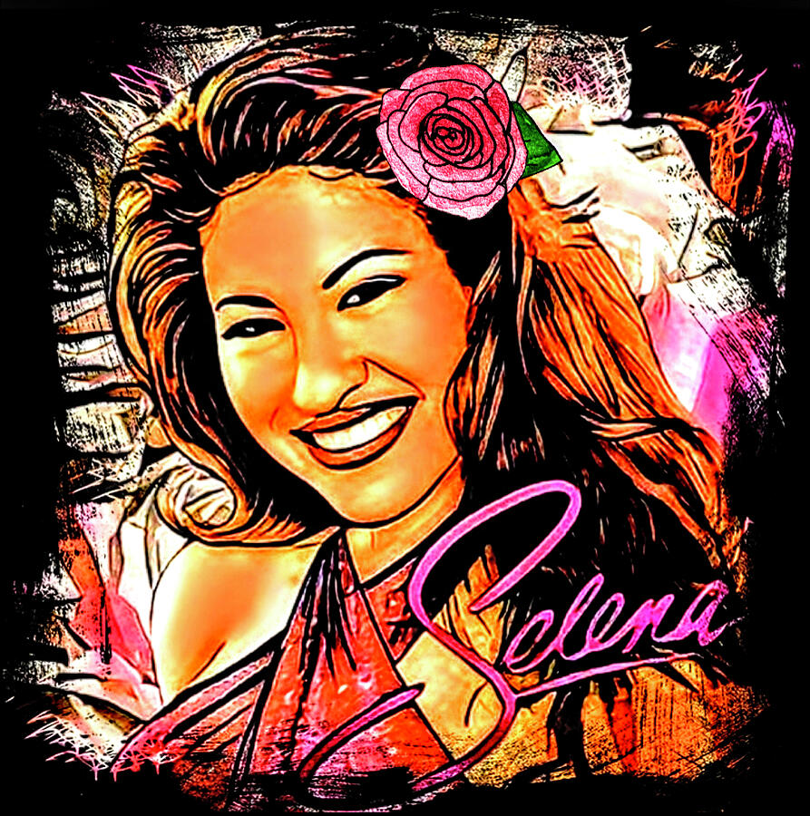 Selena Quintanilla Painting - Selena Quintanilla Rose by Vanessa Sisk