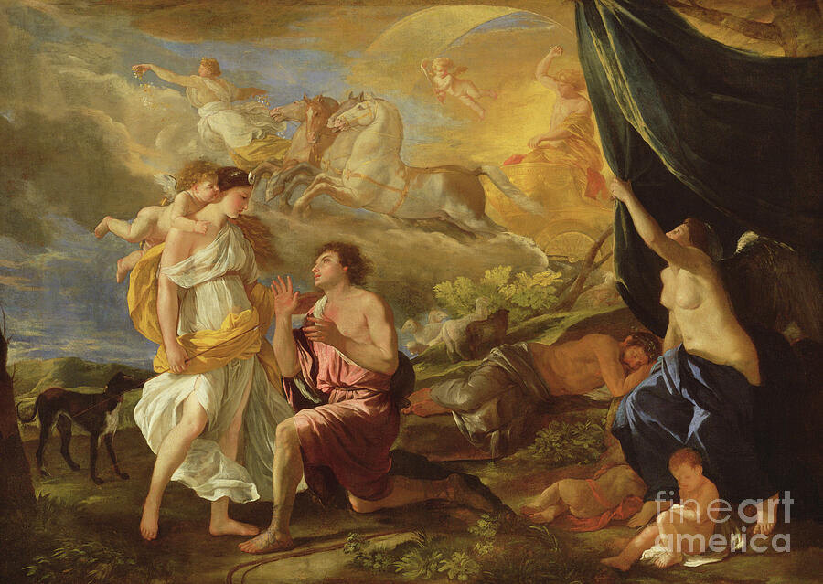 Selene And Endymion, C.1630 Painting by Nicolas Poussin