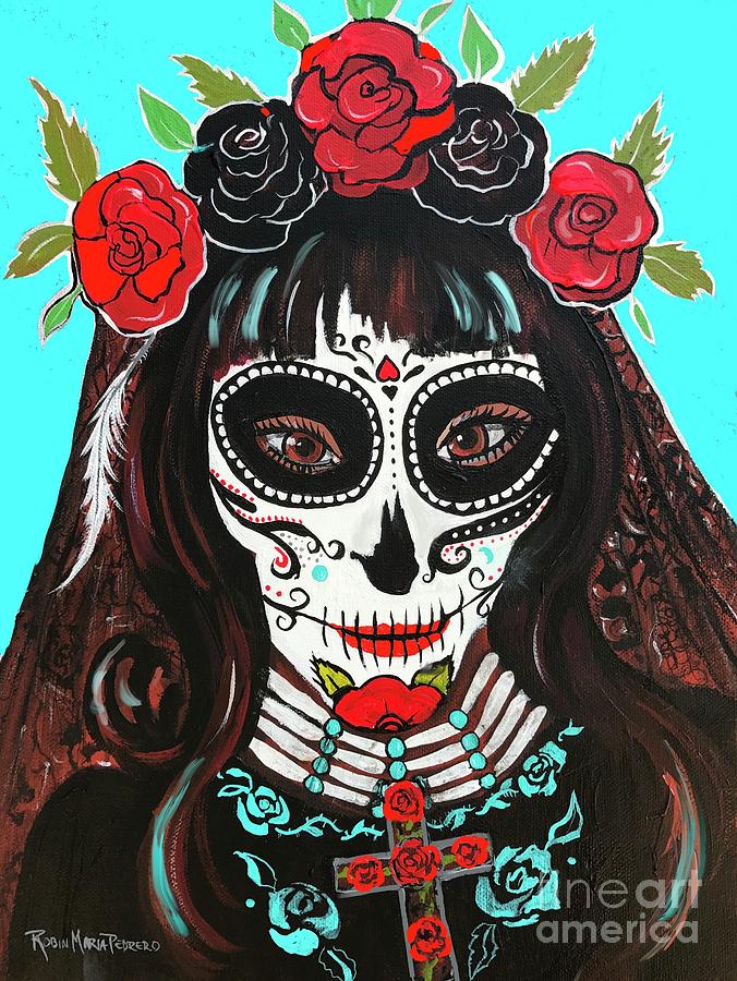 Selene Dia de los muertos Painting by Robin Pedrero