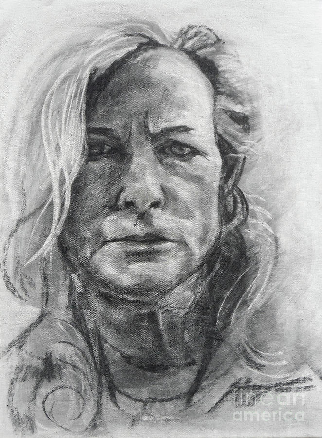 Self Portrait, 2015 Drawing by PJ Kirk
