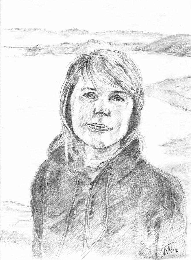 Self-portrait 13 Drawing by Masha Batkova