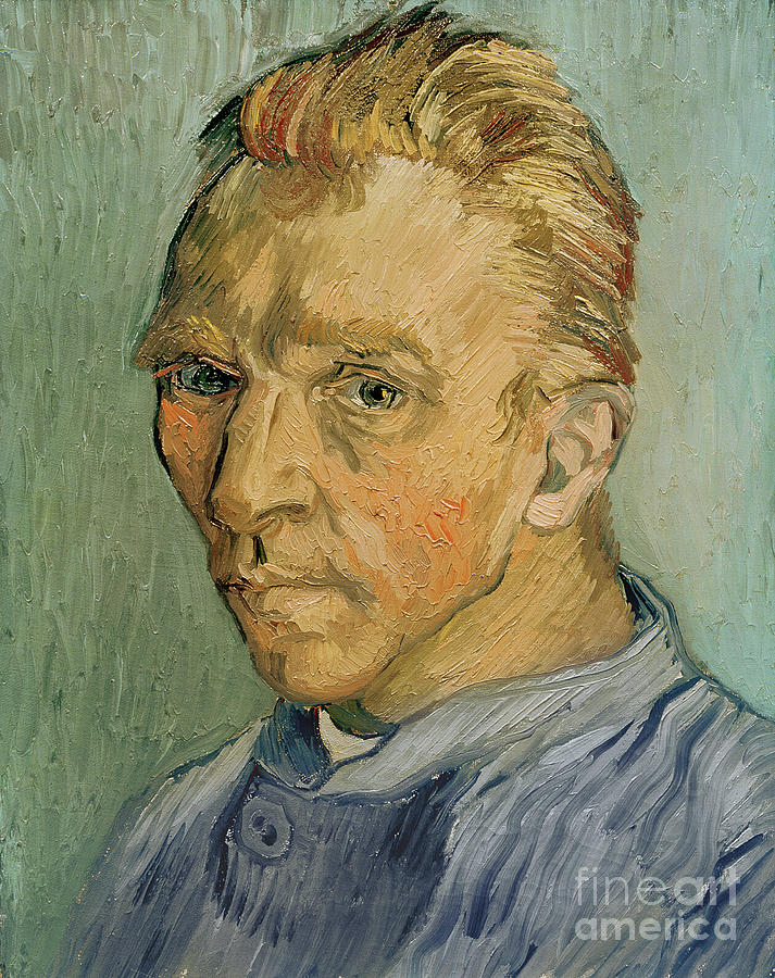 Vincent Van Gogh Painting - Self Portrait, 1889 by Vincent Van Gogh by Vincent Van Gogh