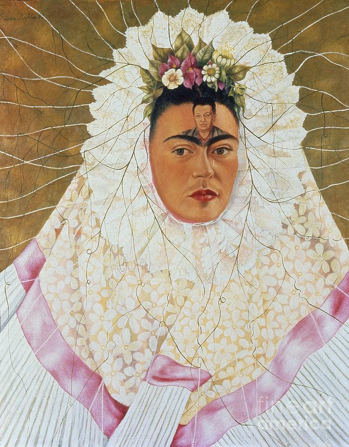 Self-portrait as Tehuana - Diego On My Mind Painting by Frida Kahlo