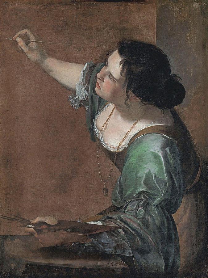 Self-Portrait As The Allegory Of Painting Drawing By Artemisia ...