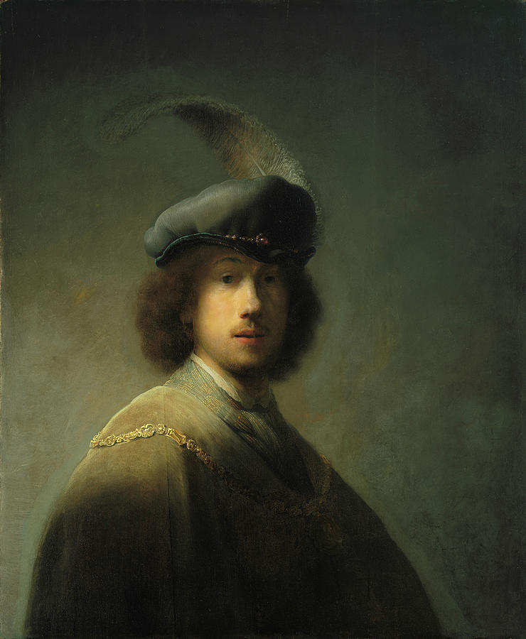 Self-Portrait at Age 23 Painting by Rembrandt