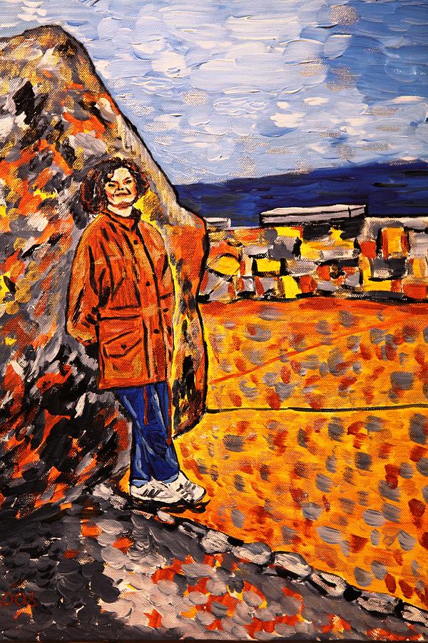 Self-portrait at Cape Point Painting by Valerie Ornstein