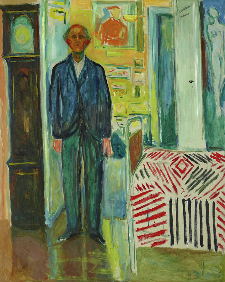 Self-Portrait, Between the Clock and the Bed, 1940-1943 Painting by ...