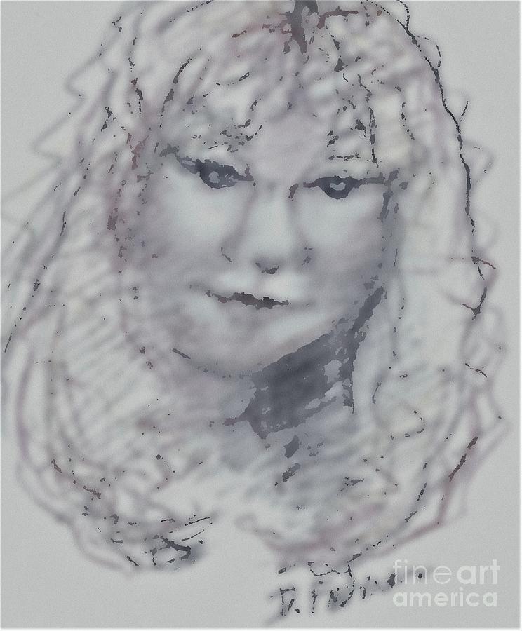 Self Portrait BW 2020 Drawing by Denise F Fulmer