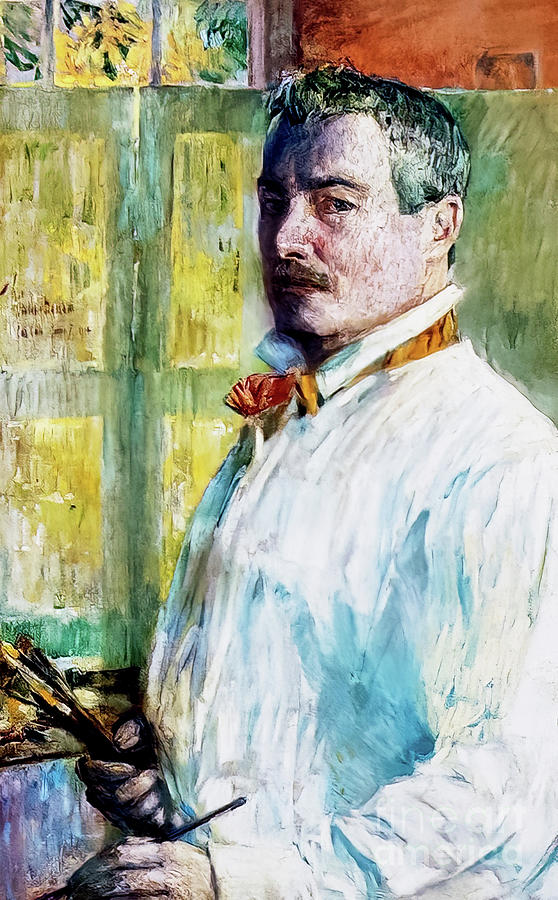 Self Portrait by Childe Hassam 1914 Painting by Childe Hassam