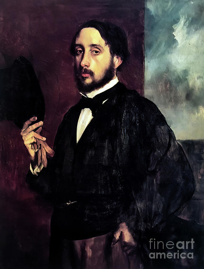 Self Portrait Degas Lifting His Hat by Edgar Degas 1863 Painting by ...