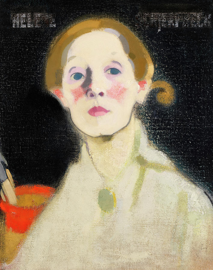 Helene Schjerfbeck Painting - Self-Portrait Helene, 1915 by Helene Schjerfbeck