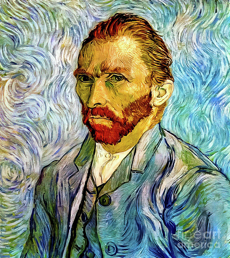 Self portrait by Vincent van Gogh Sticker by Vincent van Gogh - Fine Art  America