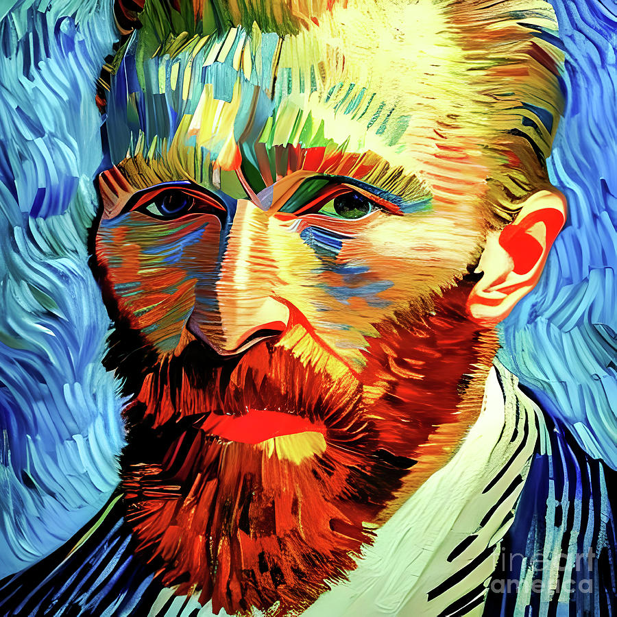 Self-portrait illustrated in the style of Vincent Van Gogh Digital Art ...