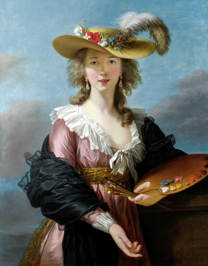 Self Portrait in a Straw Hat by Elisabeth Louise Vigee Le Brun Photograph by Carlos Diaz