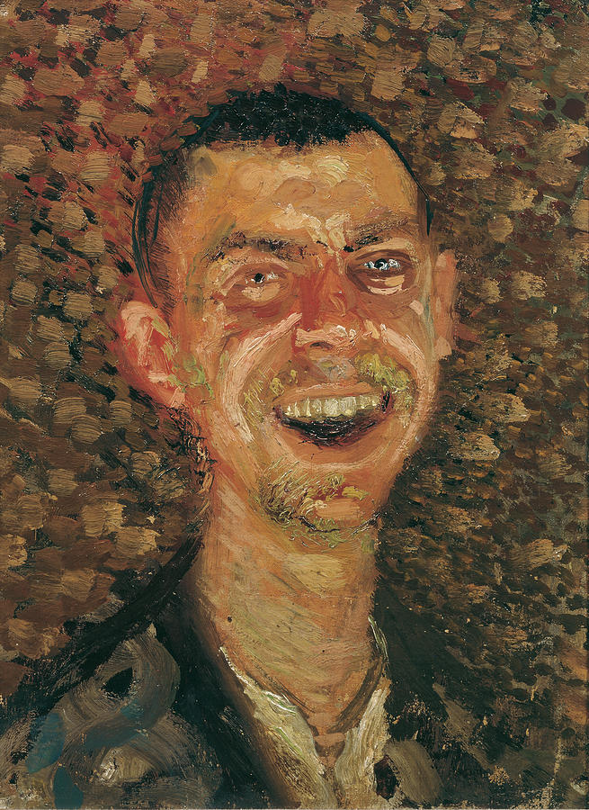 Self-portrait laughing Painting by Richard Gerstl