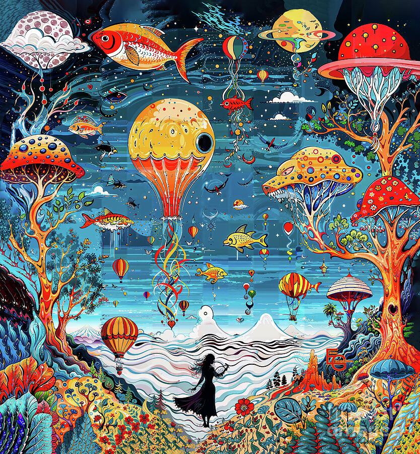 Self-Portrait - Melody of the Spheres Painting by Elena Gantchikova Self-Portrait - Melody of the Spheres Painting by Elena Gantchikova