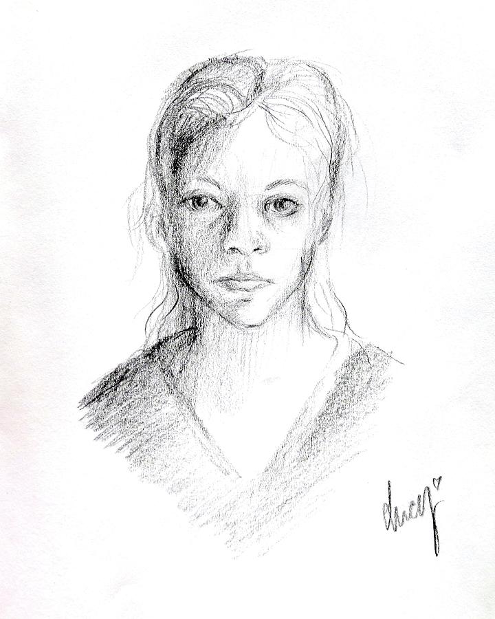 Self Portrait Sketch Drawing By Lucy Cook Fine Art America