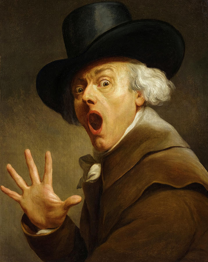 Joseph Ducreux Painting - Self-Portrait, The Surprise by Joseph Ducreux