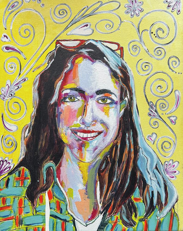 Self portrait  Painting by Theresa Marie Johnson