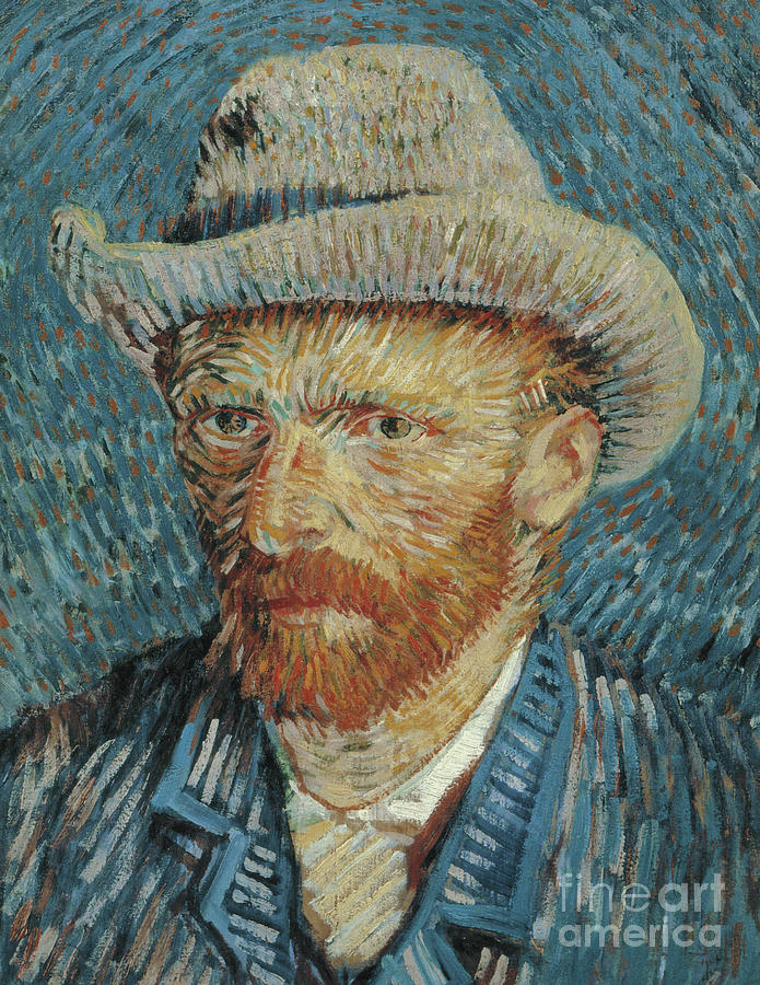 Vincent Van Gogh Painting - Self Portrait with Felt Hat by Van Gogh by Vincent Van Gogh
