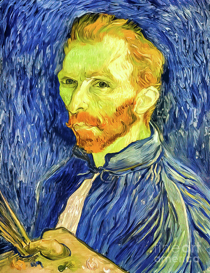 Self Portrait With Palette By Vincent Van Gogh Painting By Vincent