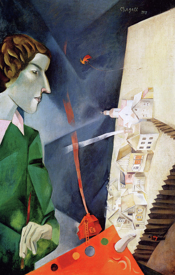 Marc Chagall Painting - Self Portrait with Palette by Jon Baran
