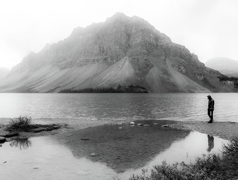 Self Reflection On Bow Lake Photograph by Dan Sproul