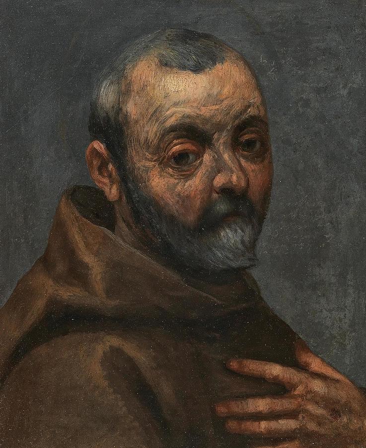 SelfPortrait As A Monk Drawing by Jacopo Palma Il Vecchio Italian ...