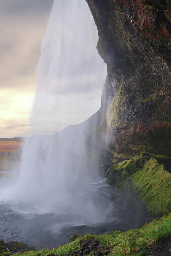 Sunset Photograph - Seljalandsfoss Waterfall in Iceland at Sunset by John Twynam