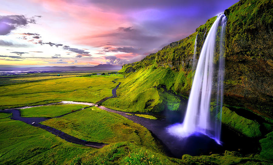 Seljalandsfoss Waterfall Digital Art by Angel Wanner - Fine Art America